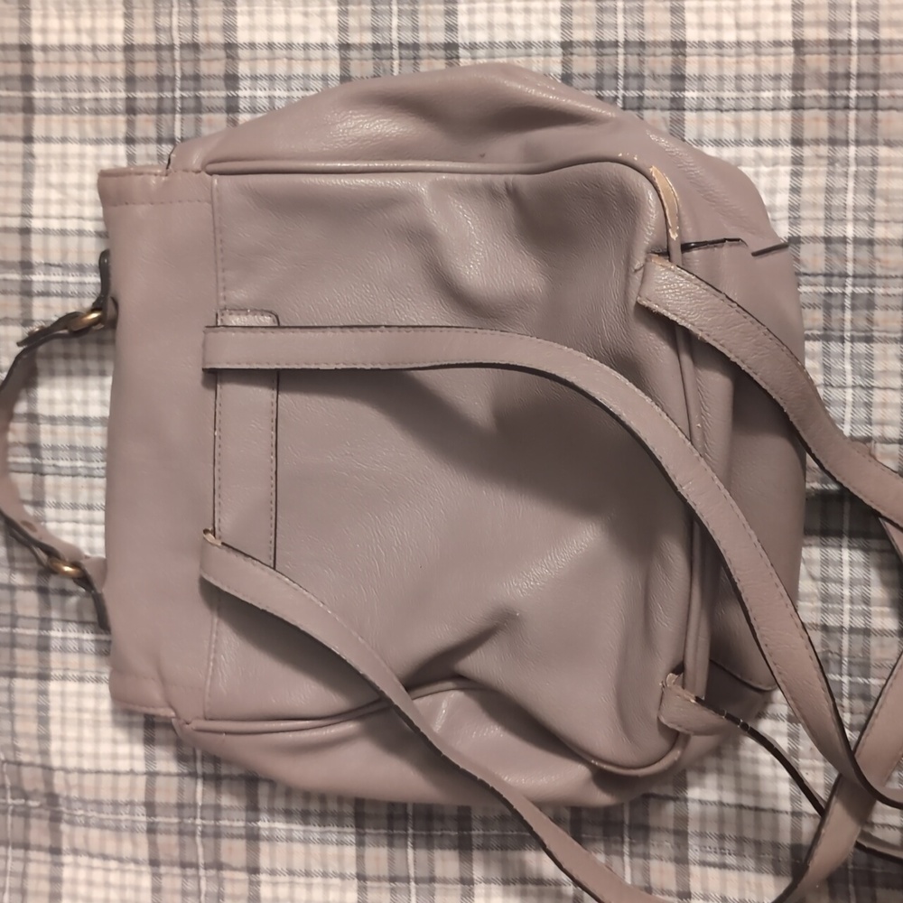 Backpack purse, beige. - Picture 3 of 7